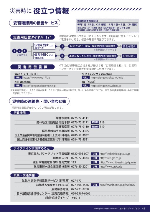 あなたと家族の命を守る行動を考える本 館林市ハザードブック あなたと家族の命を守る行動を考える本 館林市ハザードブック