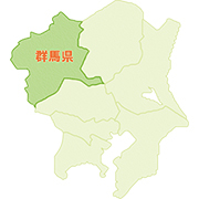 関東地方から見た群馬県の位置図
