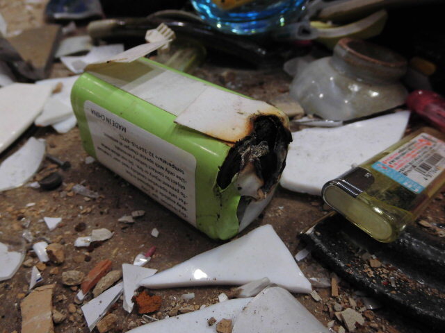 いたくらリサイクルセンターでのリチウムイオン電池発火事例2の画像