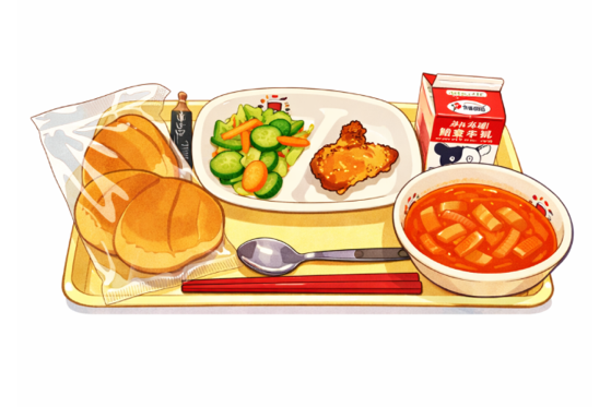 主食がパンの給食