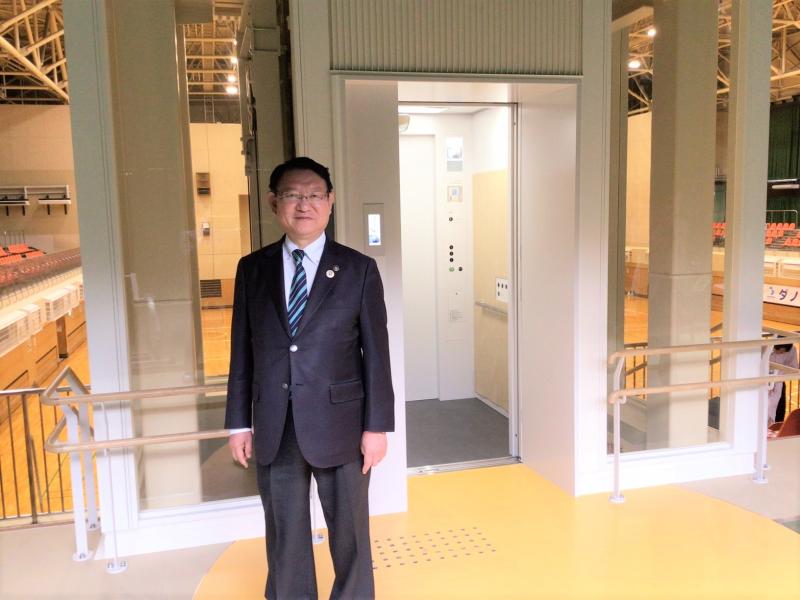 ダノン城沼アリーナへエレベーター設置